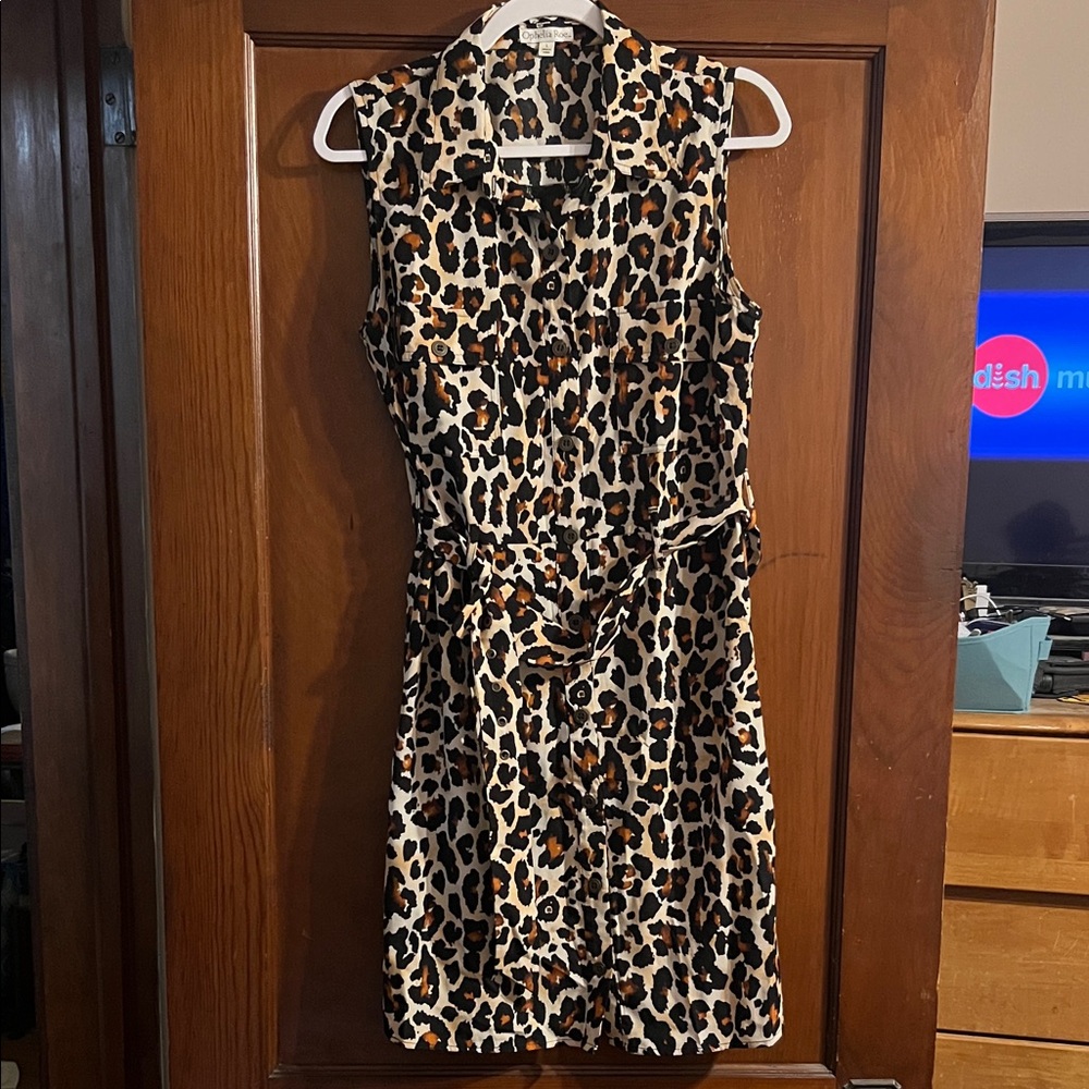 Chic Leopard Print Mini Dress - Picture 1 of 4